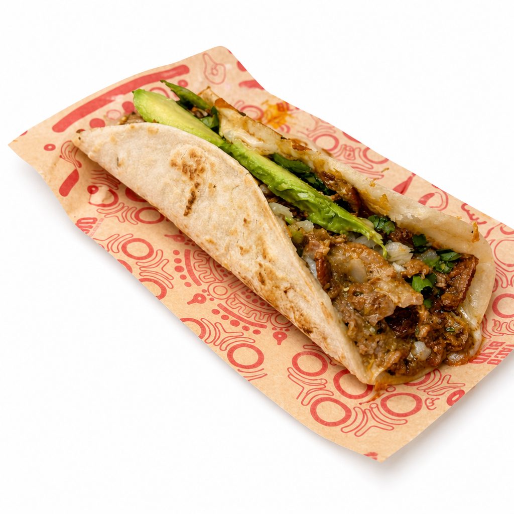 Taco 8" Chicharron Flour Tortilla.